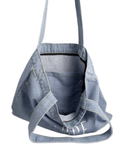 Peach Couture Denim Reusable Cotton Canvas Zipper Tote Laptop Beach Handbags Womens Mens Shoulder Bags