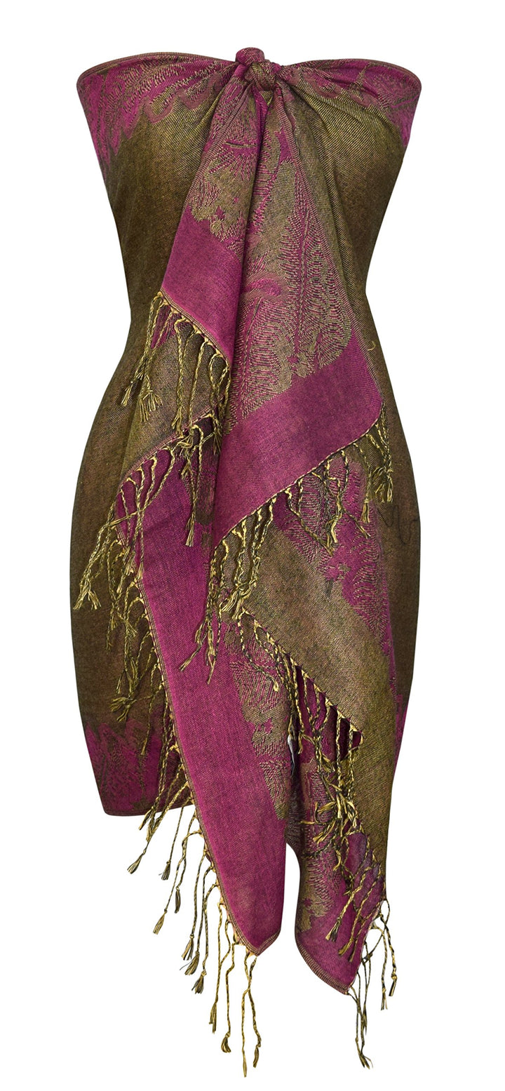 Reversible Jacquard Paisley Pashmina Shawl