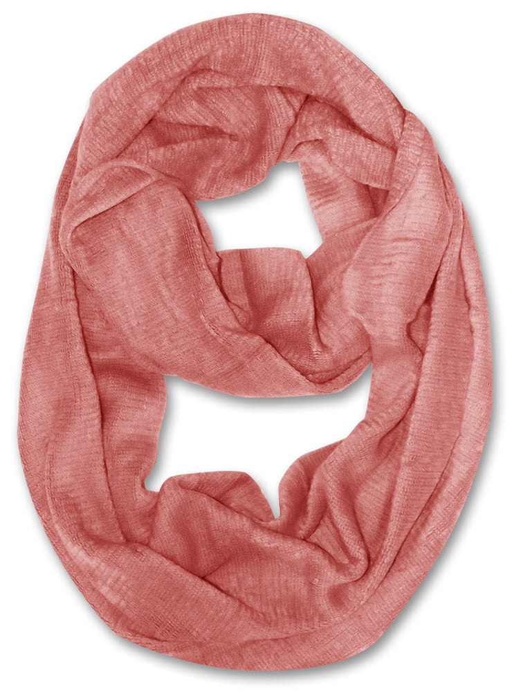 Rose Pink Peach Couture Cashmere feel Gorgeous Warm Two Toned Infinity loop neck scarf snood