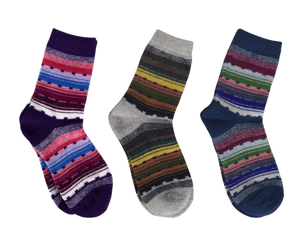 Unisex Warm Cozy Colorful Pattern Cotton Blend Crew Socks in Packs