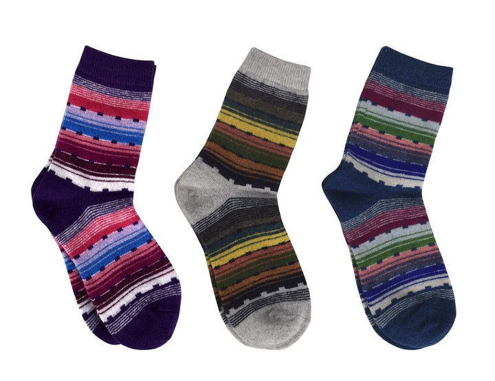 Unisex Warm Cozy Colorful Pattern Cotton Blend Crew Socks in Packs