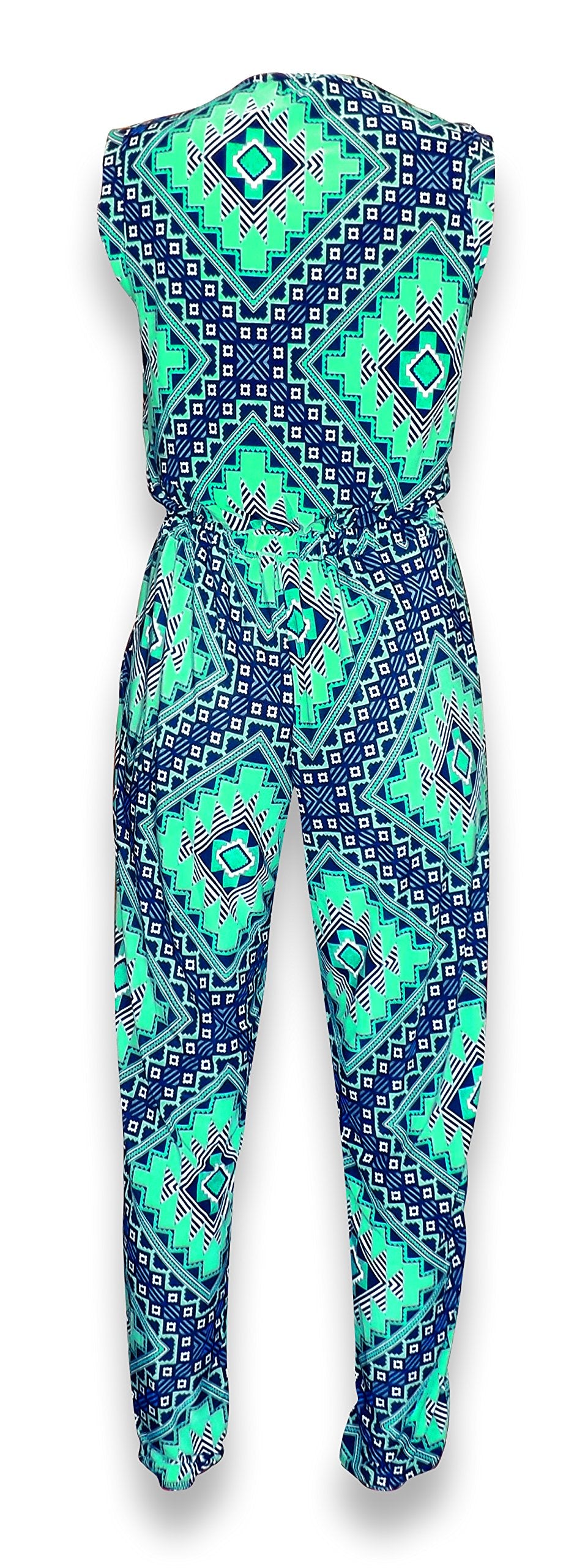 Tribal Geometric Sleeveless Party Wear Romper Jumpsuit Pants