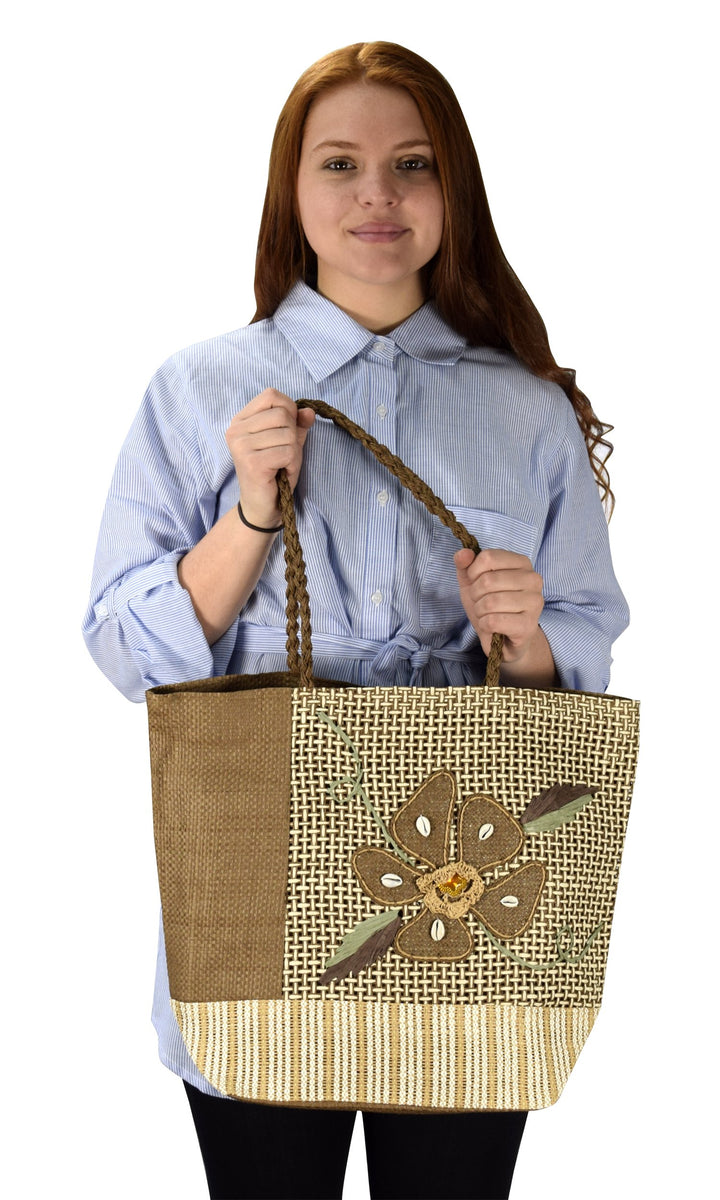 Floral Jute Multipurpose Shoulder Bag