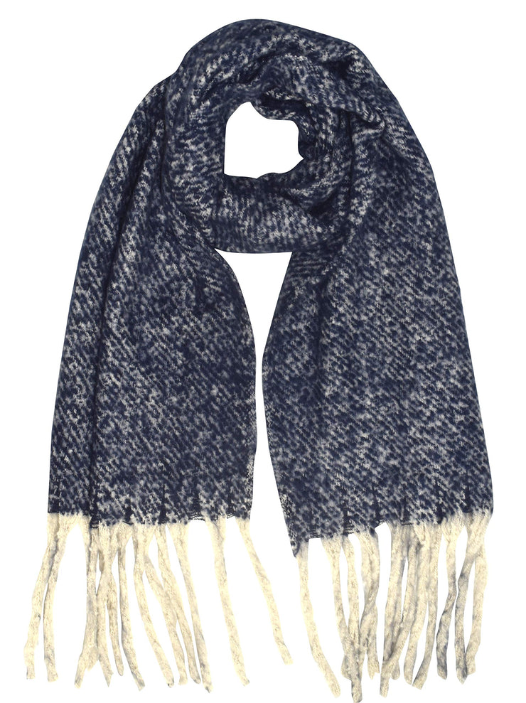 Winter Soft and Warm Cashmere Feel Tasseled Knitted Chunky Wrap Scarf