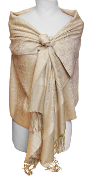 Peach Couture Womens Elegant Vintage Solid Jacquard Paisley Scarf Shawl Wrap