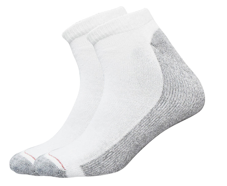 Hanes Men's Full Cushion Low Cut Value 6 pack Socks (White and Grey, Size 6-12)