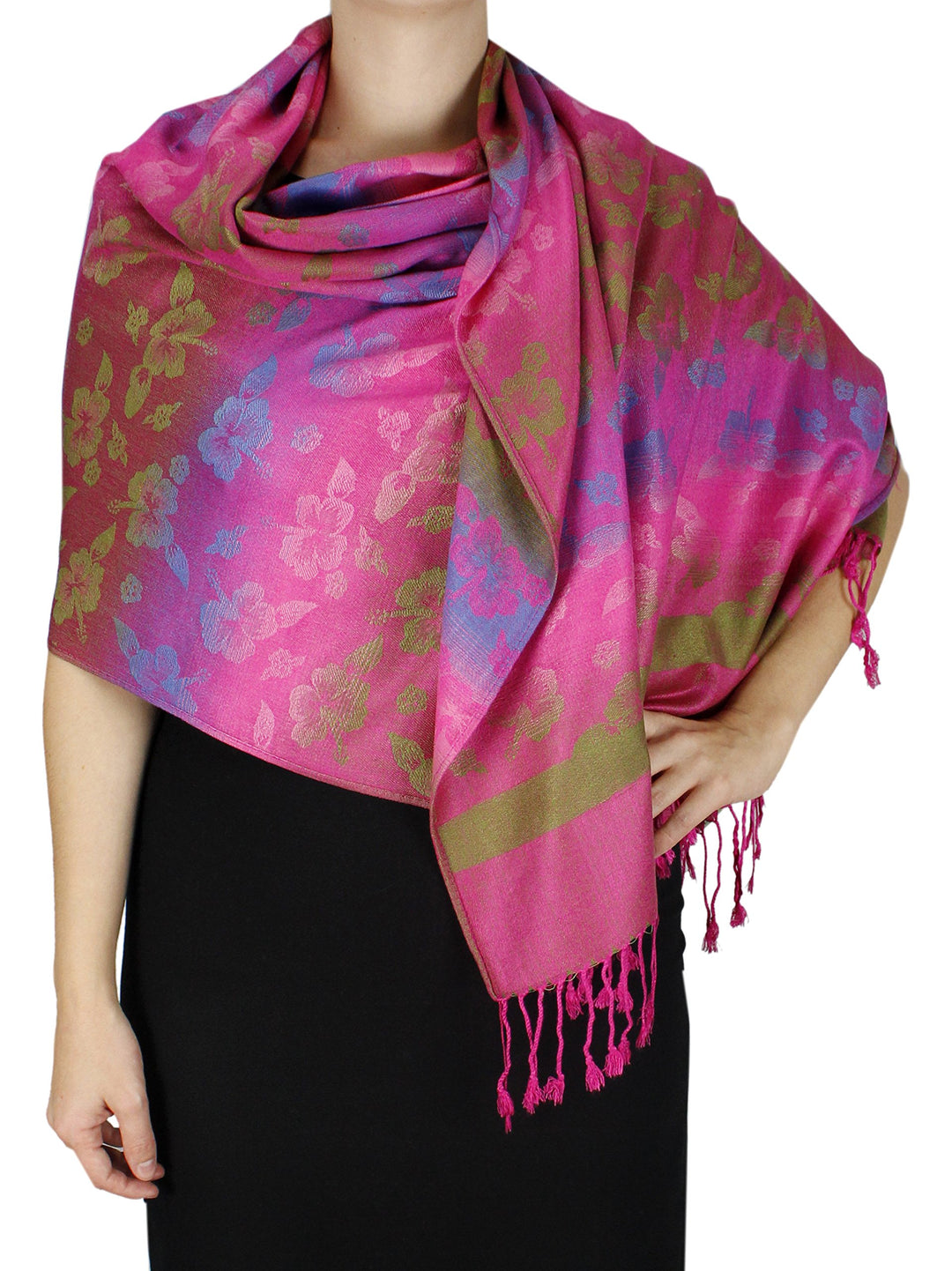 Rainbow Silky Tropical Pashmina Shawl