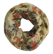 Peach Couture Paint The Town Red Cherry Blossom Floral Print Infinity loop Scarves