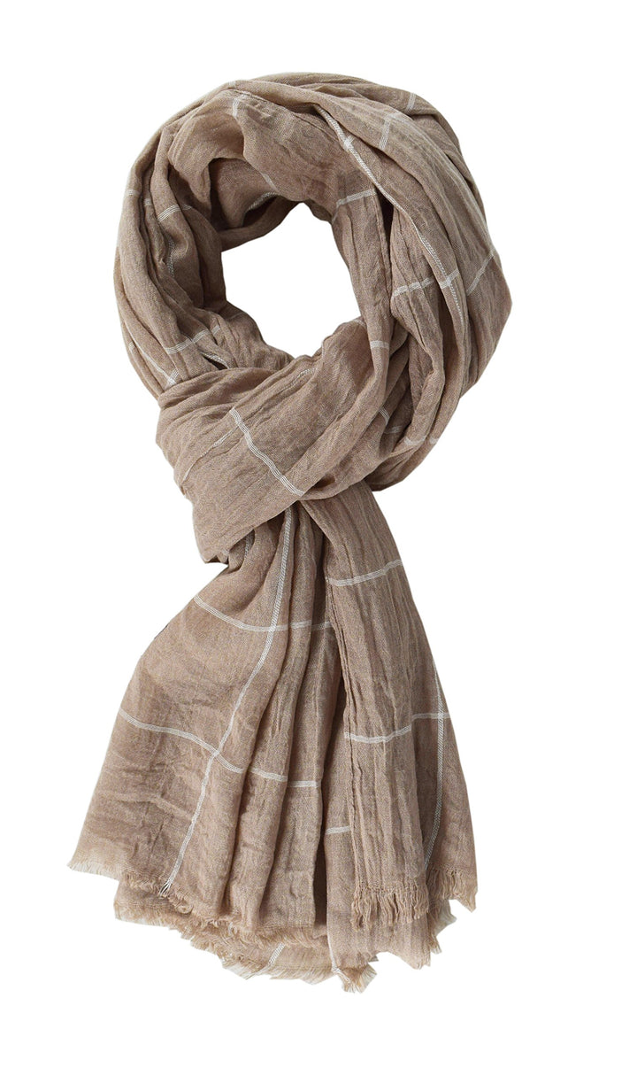 Peach Couture Plaid Stripe Checkered Light Eyelash Fringe Beach Wrap Shawl Scarf