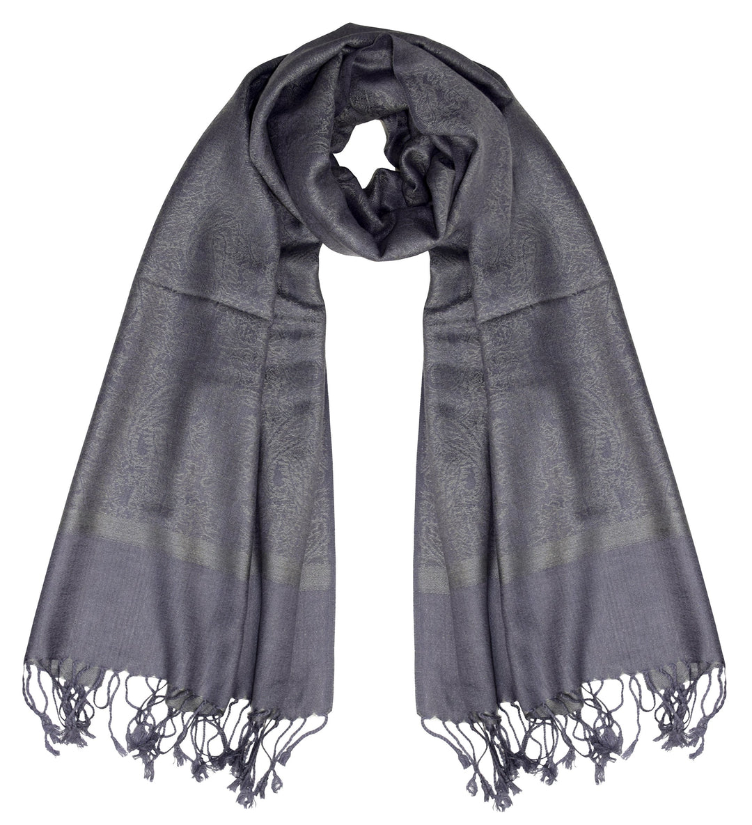 Peach Couture Womens Elegant Vintage Solid Jacquard Paisley Scarf Shawl Wrap