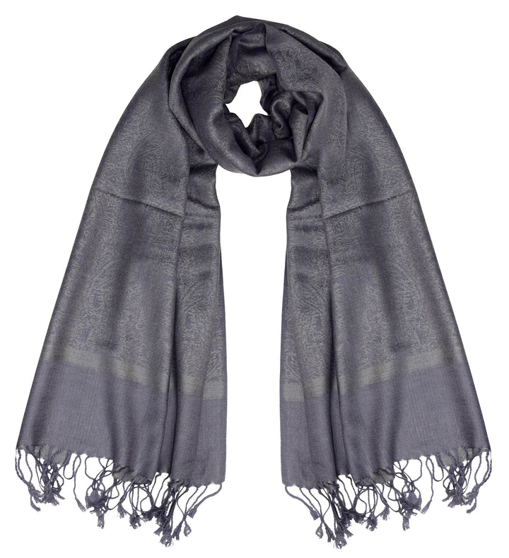 Womens Elegant Vintage Solid Jacquard Paisley Scarf Shawl Wrap Red