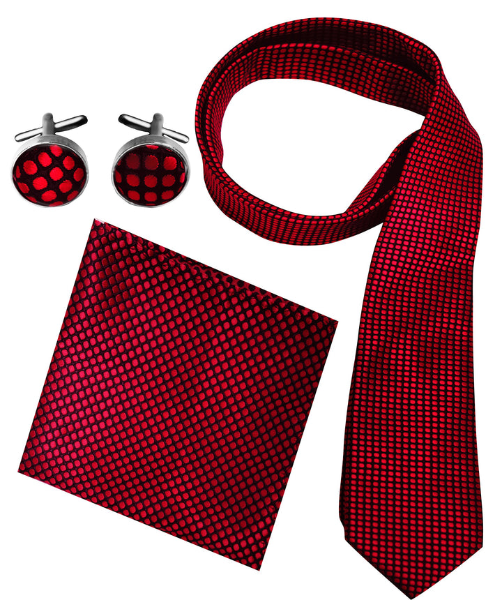 A6929-Necktie-Set-PlkaDt-BlkRd