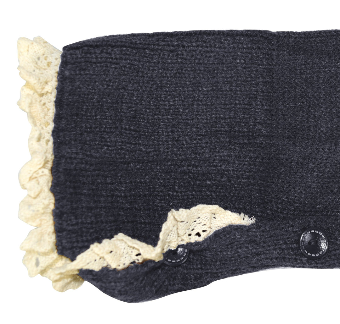 Womens Luxury Warm Chic Winter Knitted Button Up Boot Cut Leg Warmers
