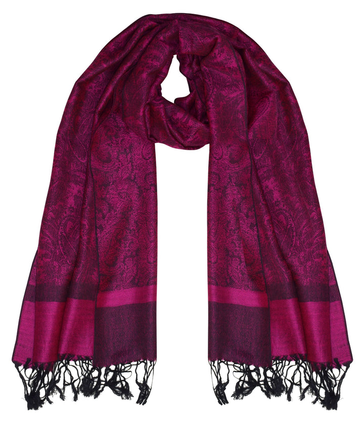 Peach Couture Elegant Vintage Jacquard Paisley Feel Shawl Wrap Scarf