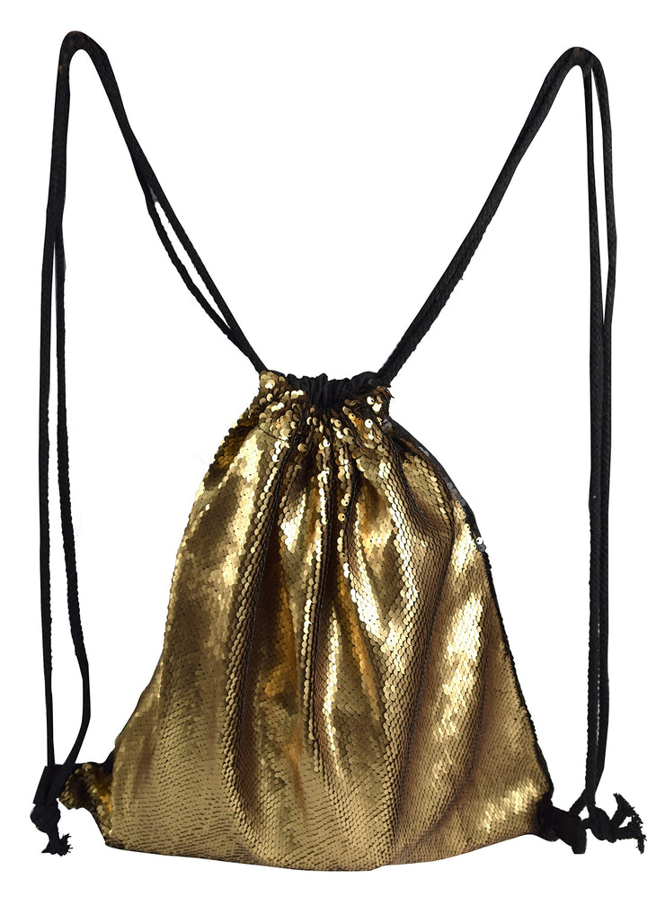 Reversible Sequin Mermaid Drawstring Backpack Fashionable Sports Dance Bag