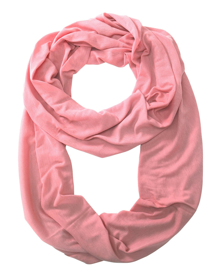 Pink Peach Couture All Seasons Jersey Woven Cotton Infinity Loop Scarf