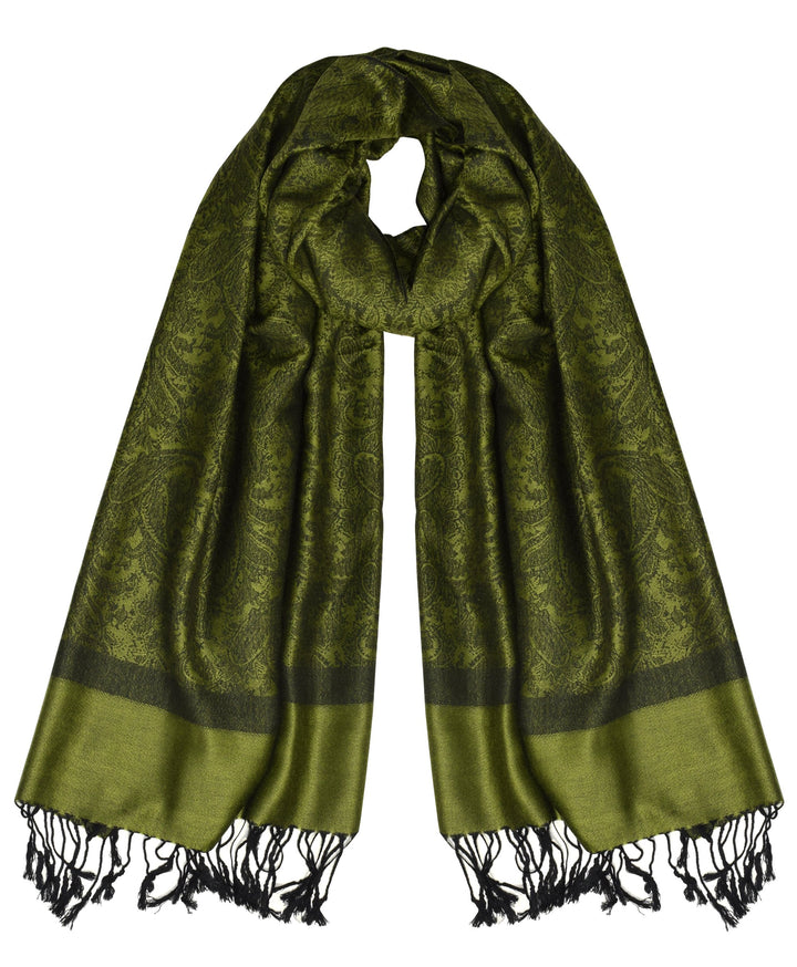 Peach Couture Elegant Vintage Jacquard Paisley Feel Shawl Wrap Scarf