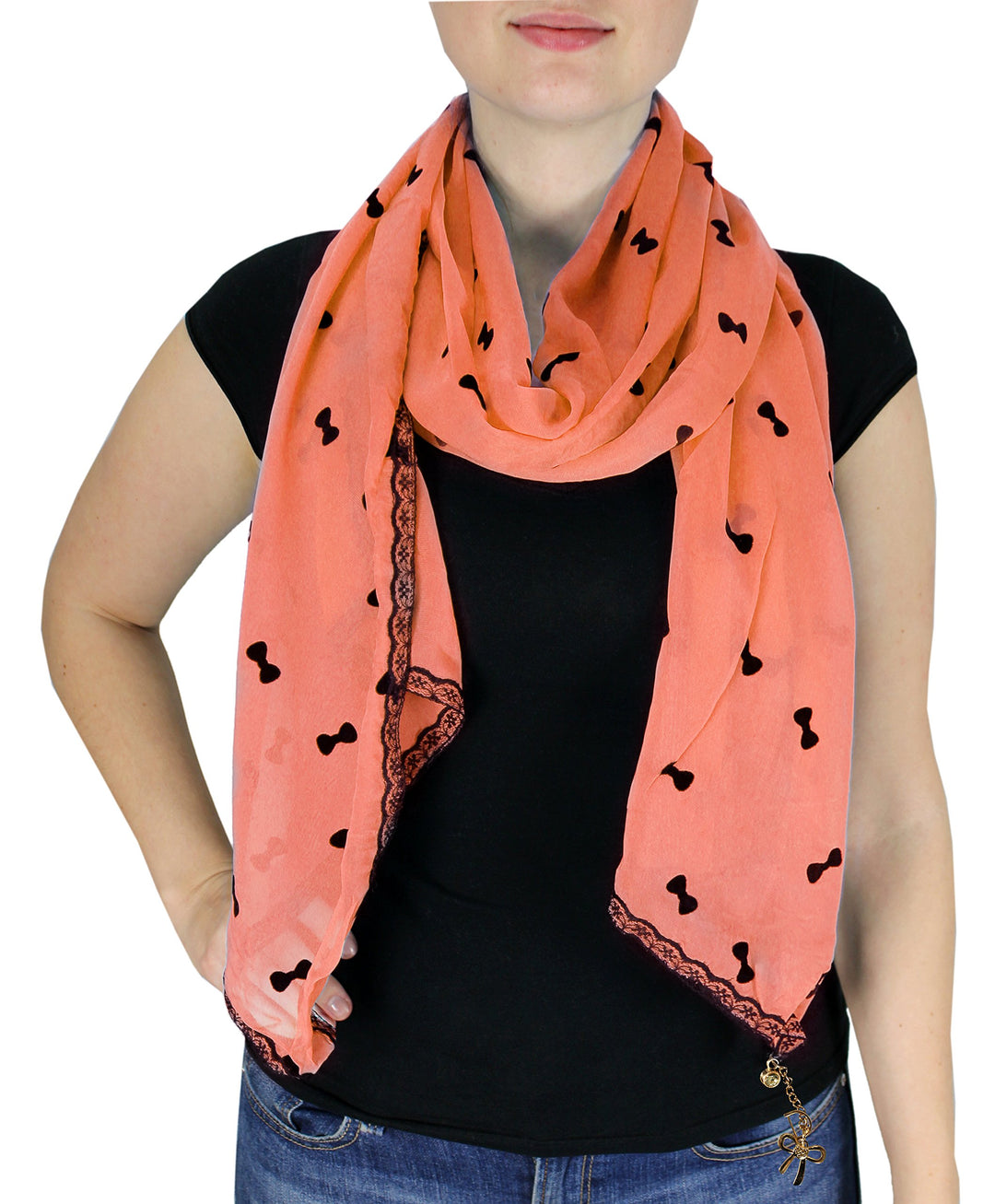 1565-Emboss-Bow-Charm-Coral-MRC