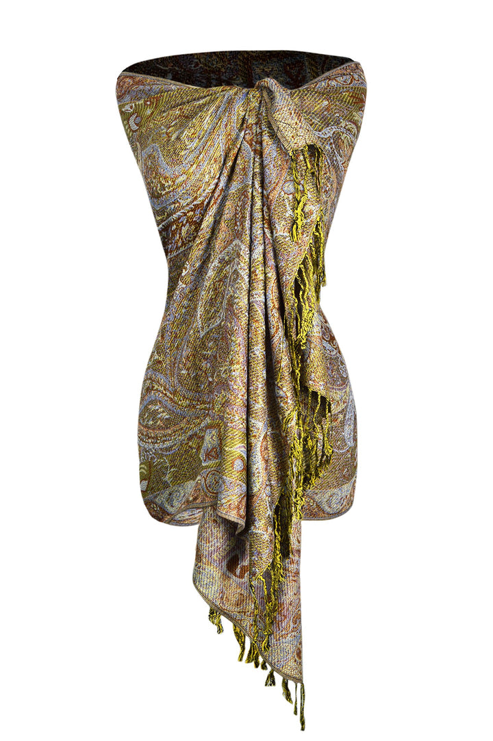 Reversible Jacquard Paisley Pashmina Shawl