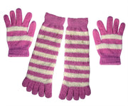 Winter Warm Striped Fuzzy Toe Socks and Gloves Pack