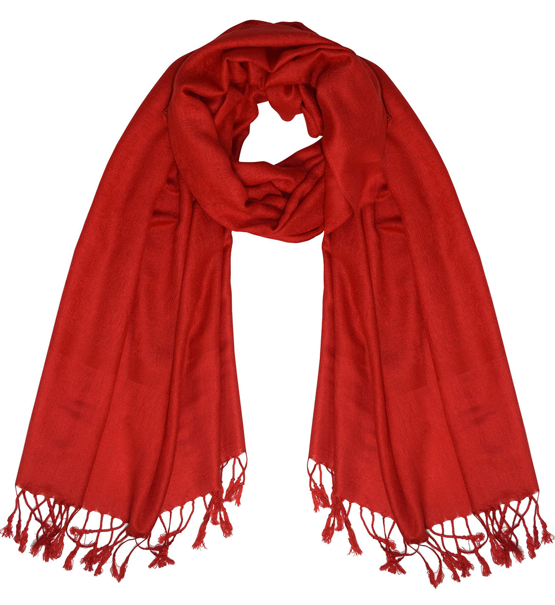 Womens Elegant Vintage Solid Jacquard Paisley Scarf Shawl Wrap Red