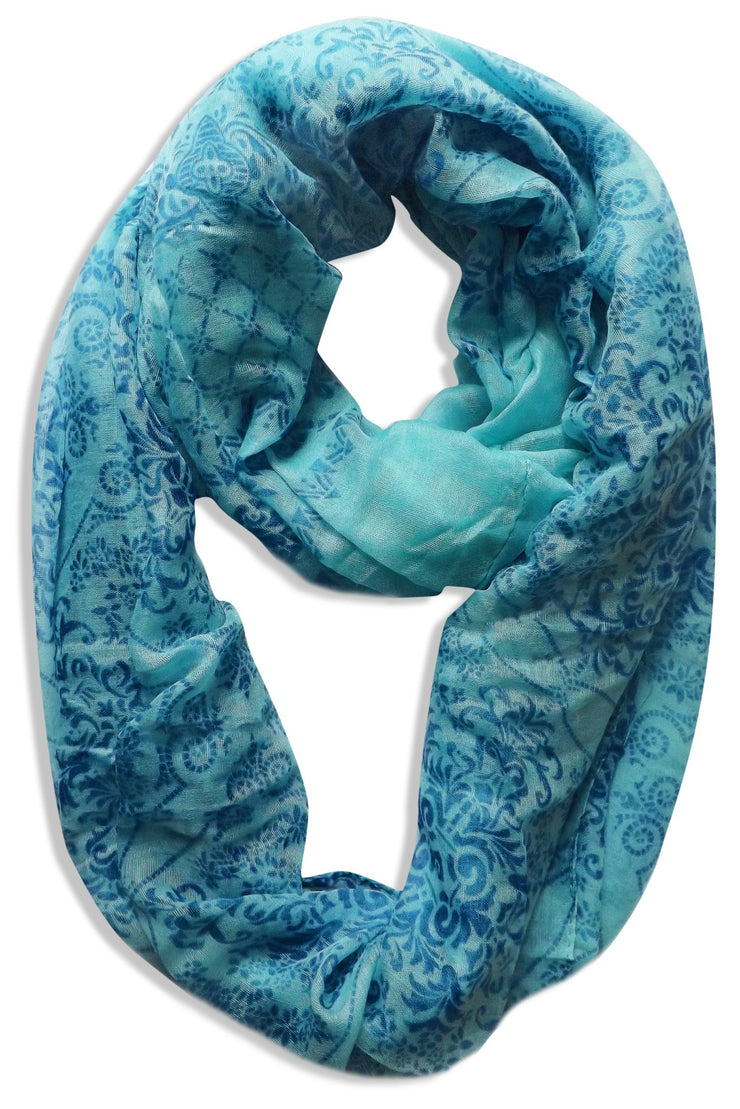 Blue Peach Couture Womens Boho Floral Paisley Sheer Infinity Scarf Loop Circle Scarf