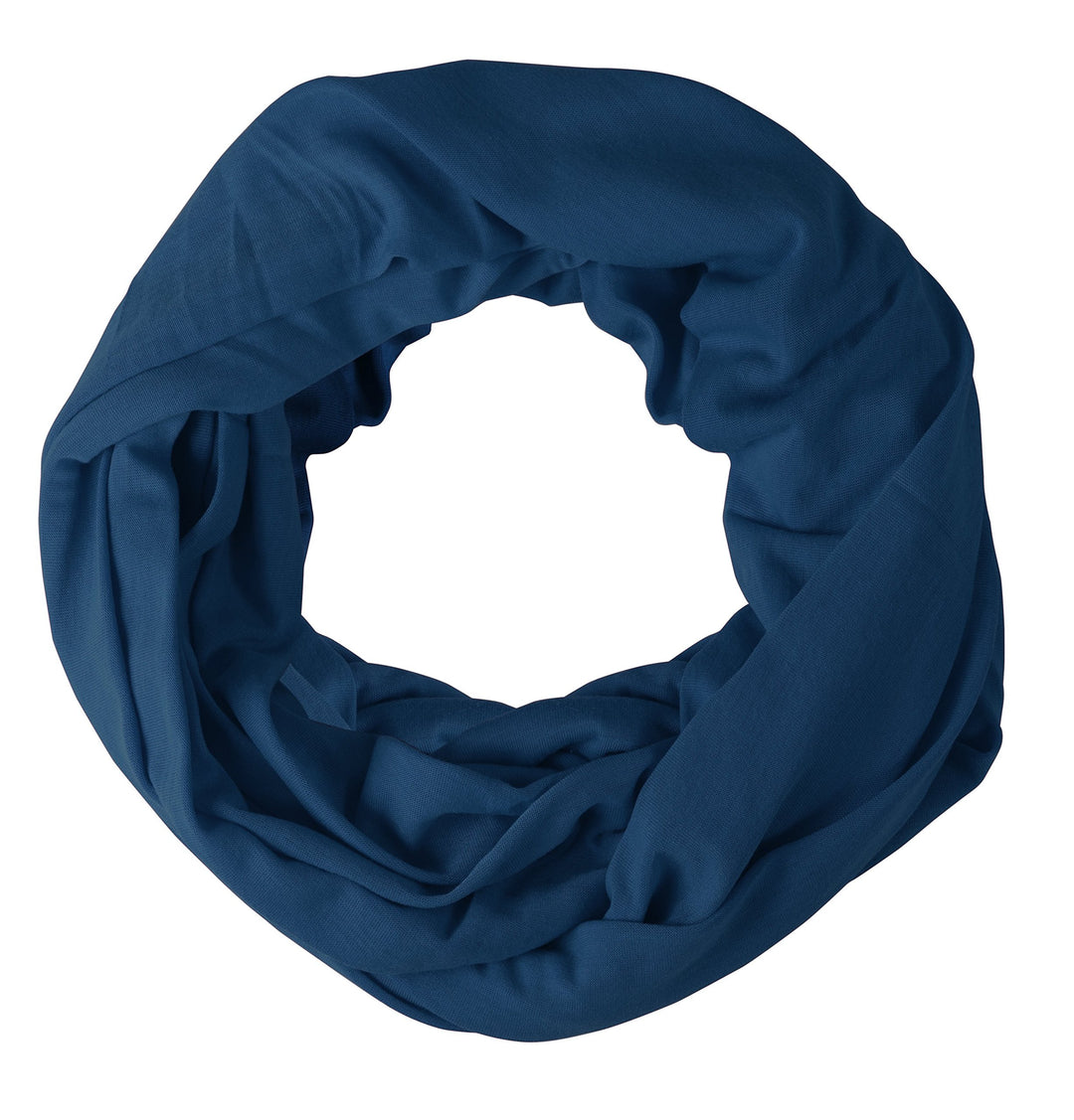 Navy Blue Cotton Soft Touch Vivid Colors Lightweight Jersey Knit Infinity Loop Scarf