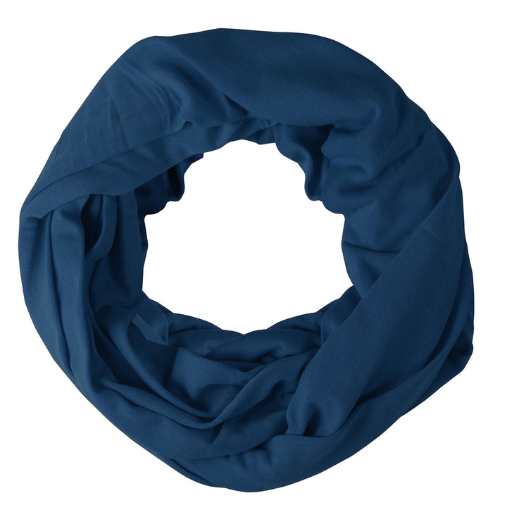 Navy Blue Cotton Soft Touch Vivid Colors Lightweight Jersey Knit Infinity Loop Scarf