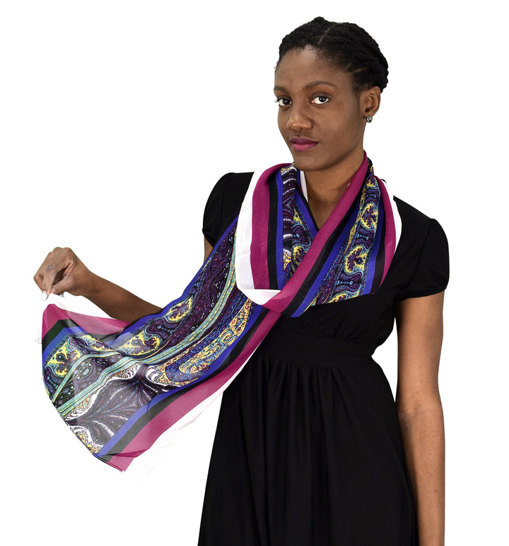 Sheer Paisley Skinny Summer Scarf