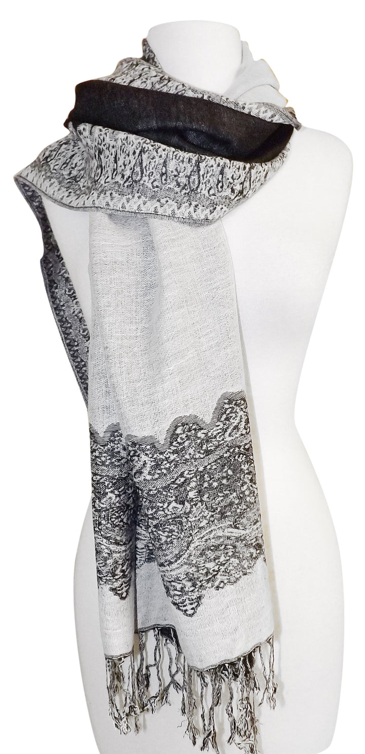Reversible Jacquard Paisley Pashmina Shawl