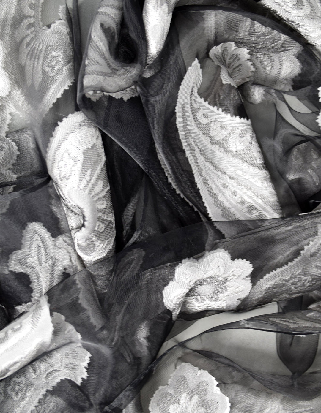 Floral Embroidered Burnout Summer Scarf