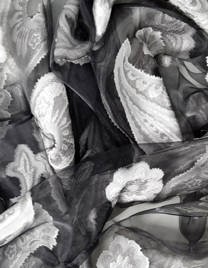 Floral Embroidered Burnout Summer Scarf