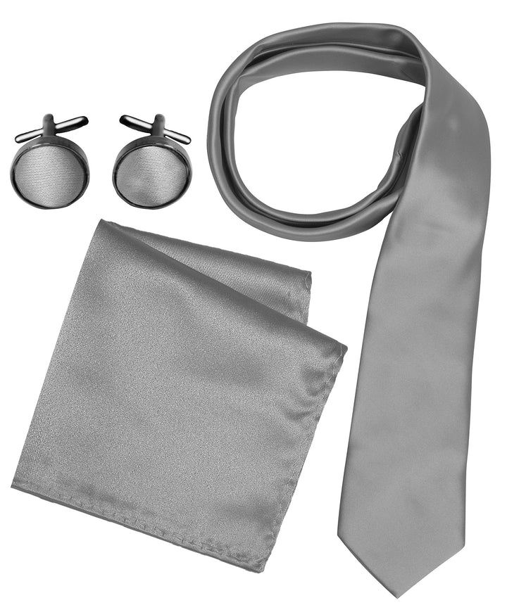 A6926-Necktie-Set-Solid-Silver-JG