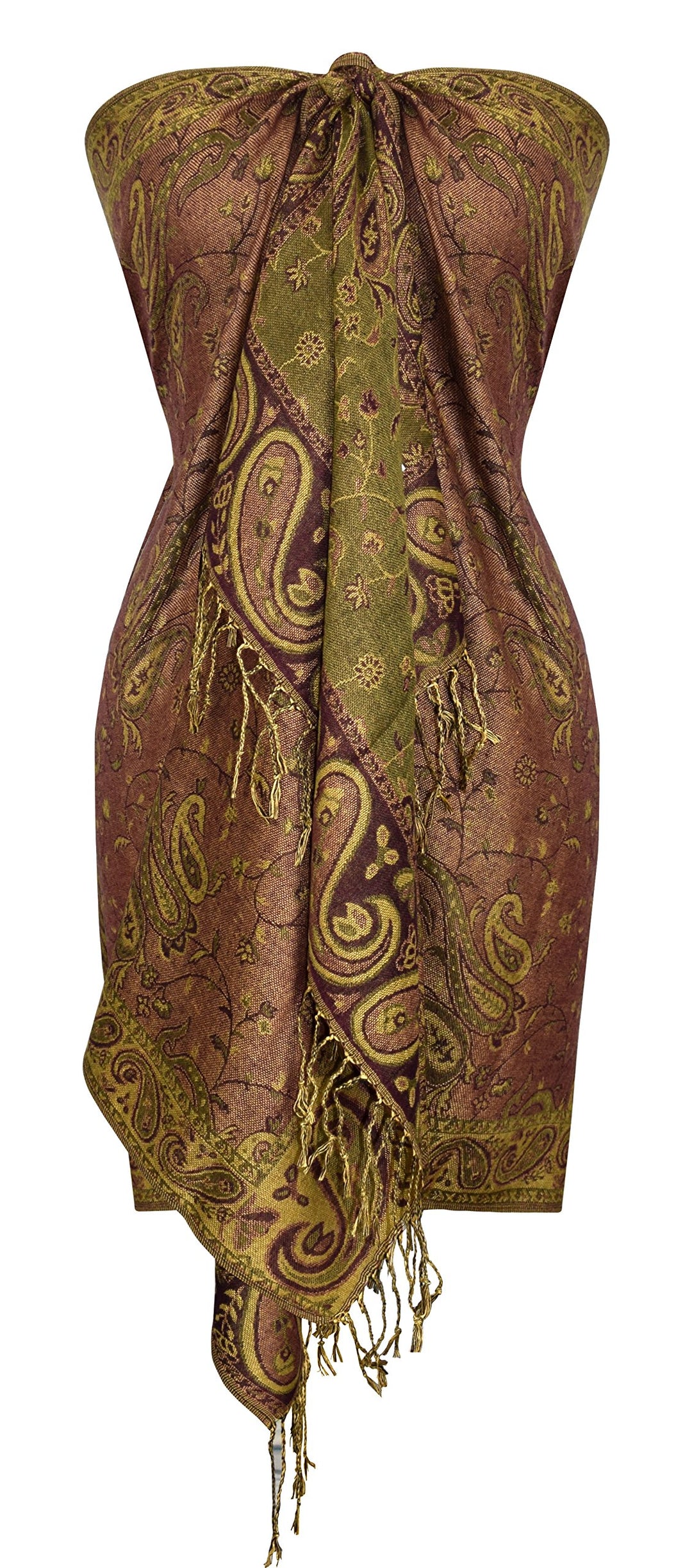 Double Layer Reversible Paisley Pashmina Shawl