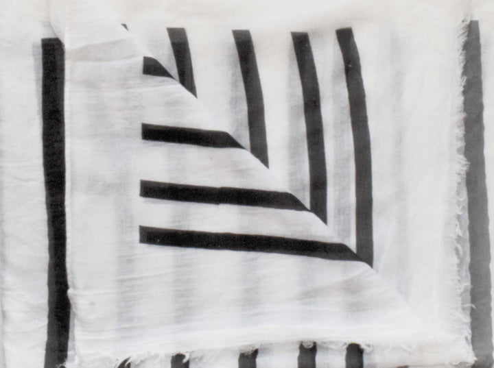 Vertical Striped Fading Eyelash Fringe Shawl Scarf