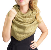 Thick 4 Ply Blanket Scarf Reversible Paisley Pashmina Thick Scarf Wrap Shawl Khaki/Tan