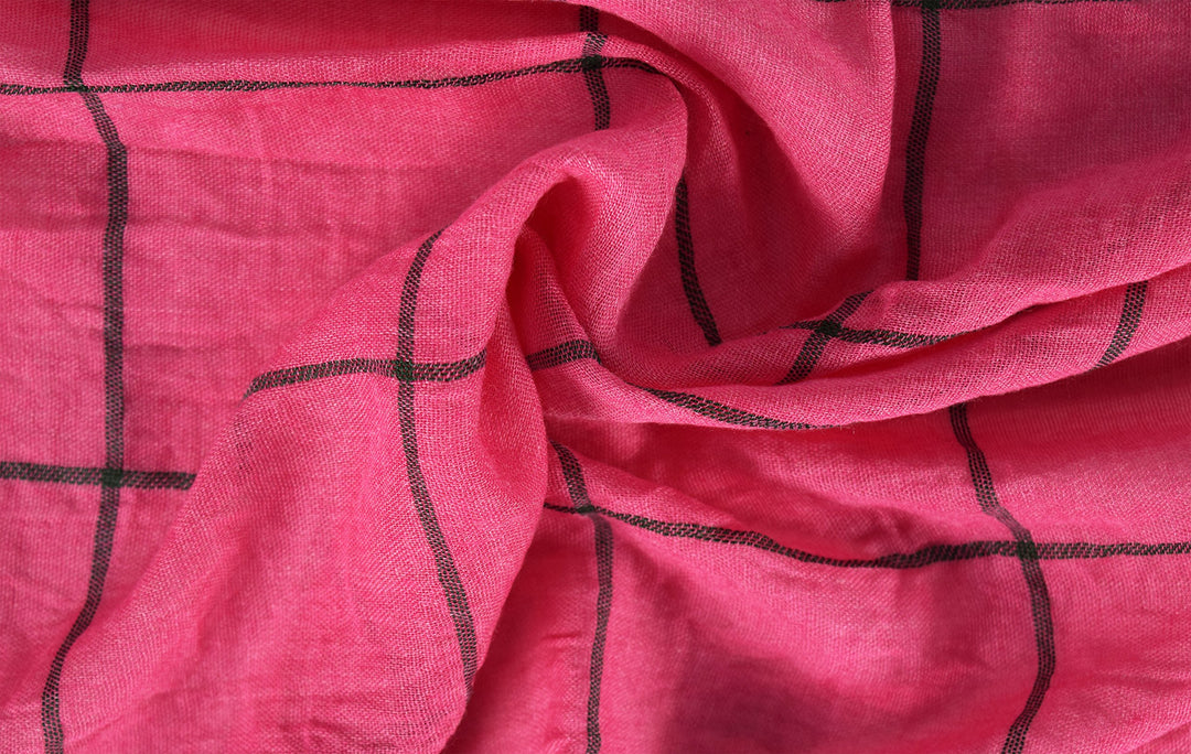 Peach Couture Plaid Stripe Checkered Light Eyelash Fringe Beach Wrap Shawl Scarf