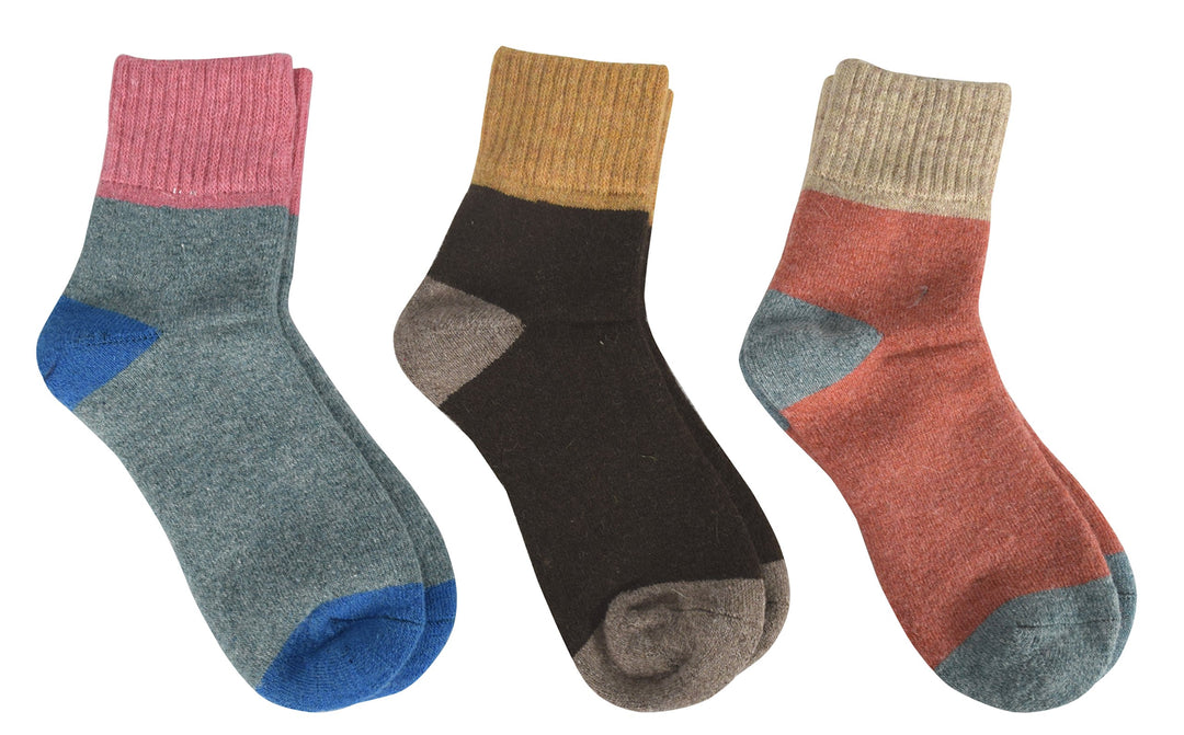 Unisex Warm Cozy Colorful Pattern Cotton Blend Crew Socks in Packs