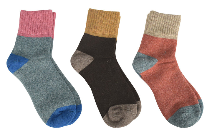 Unisex Warm Cozy Colorful Pattern Cotton Blend Crew Socks in Packs