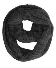 Glamorous Chic Warm Knitted Winter Snood Infinity Loop Scarf (Black)