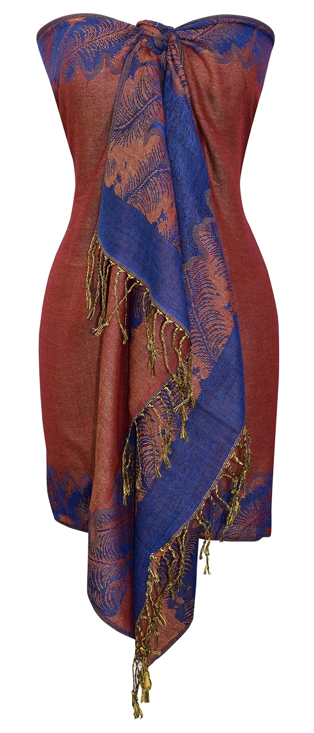 Reversible Jacquard Paisley Pashmina Shawl