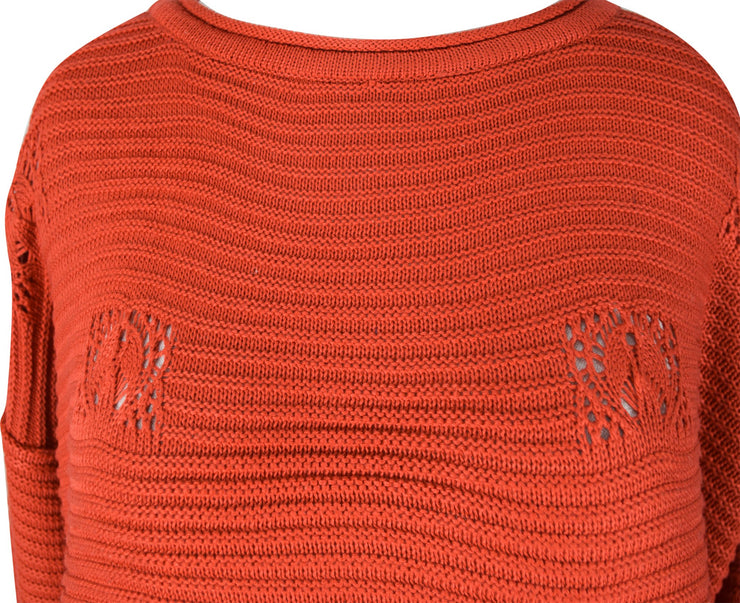 Peach Couture Womens Winter Hand Crocheted Long Sleeve Knitted Sweater