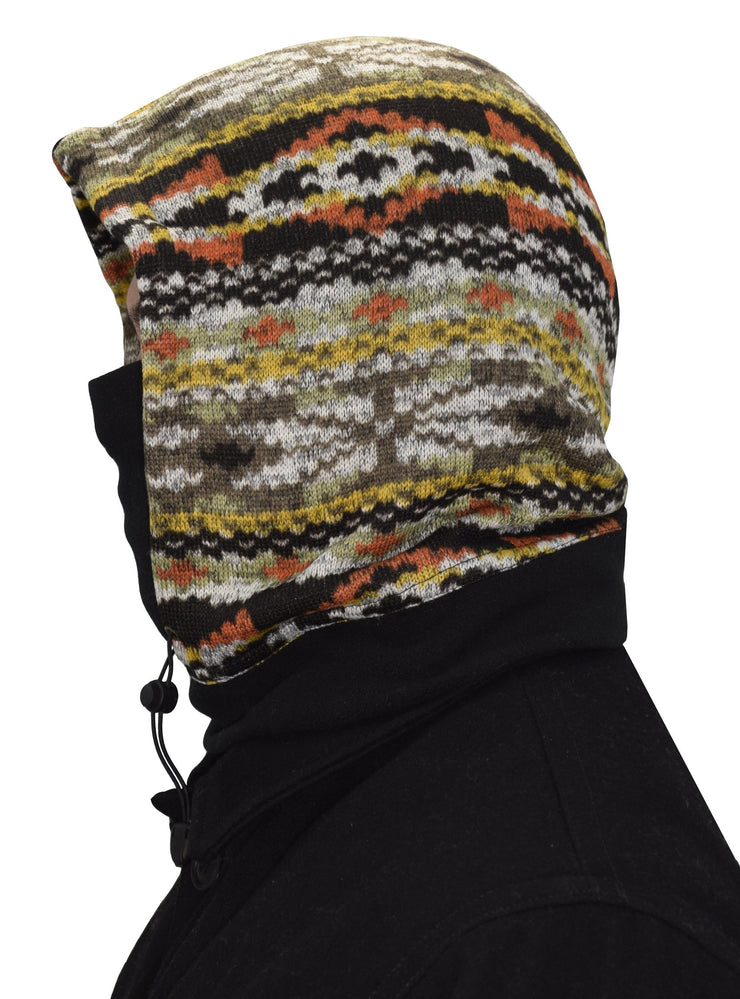 Thick Knit One Hole Facemask Balaclava Snowboarding Biker Mask (Black/Orange)
