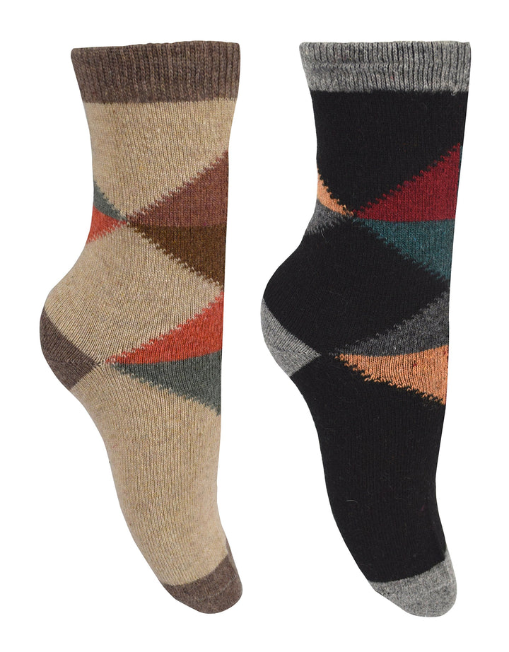 Unisex Warm Cozy Colorful Pattern Cotton Blend Crew Socks in Packs
