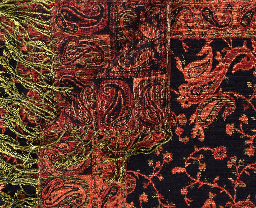 Double Layer Reversible Paisley Pashmina Shawl