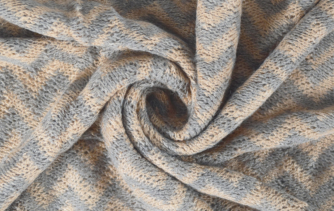 Stunning Winter Chevron Zig Zag Design Fringe Infinity Loop Scarf