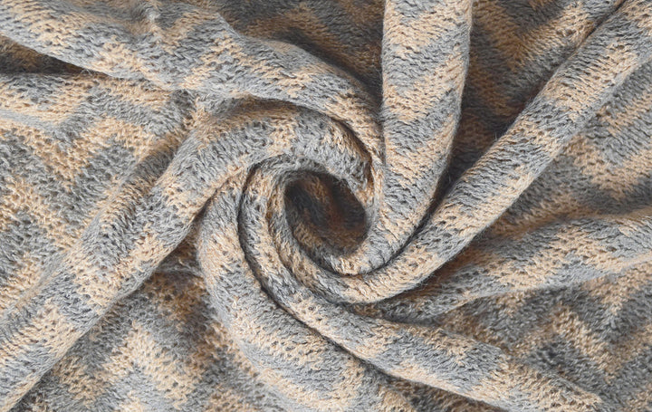 Stunning Winter Chevron Zig Zag Design Fringe Infinity Loop Scarf