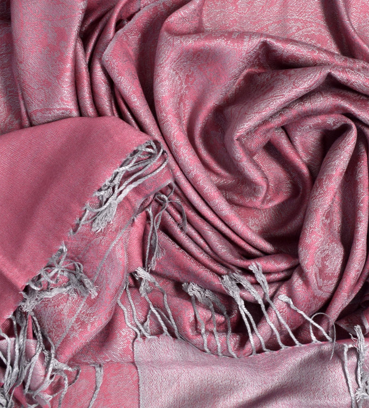 Peach Couture Elegant Vintage Jacquard Paisley Feel Shawl Wrap Scarf