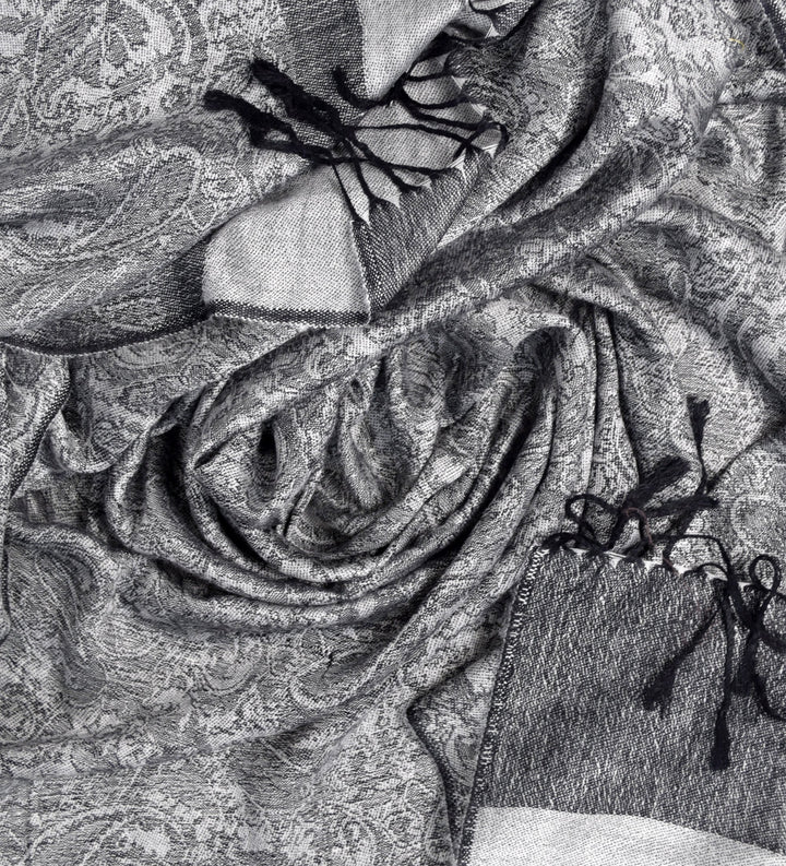 Peach Couture Elegant Vintage Jacquard Paisley Feel Shawl Wrap Scarf