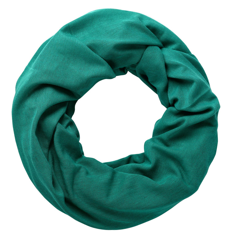 Sea Green Peach Couture Cotton Soft Touch Vivid Colors Lightweight Jersey Knit Infinity Loop Scarf
